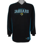 Black Jaguars V-neck sweatshirt with blue side panels and embroidery