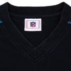 NFL label inside the black V-neck collar