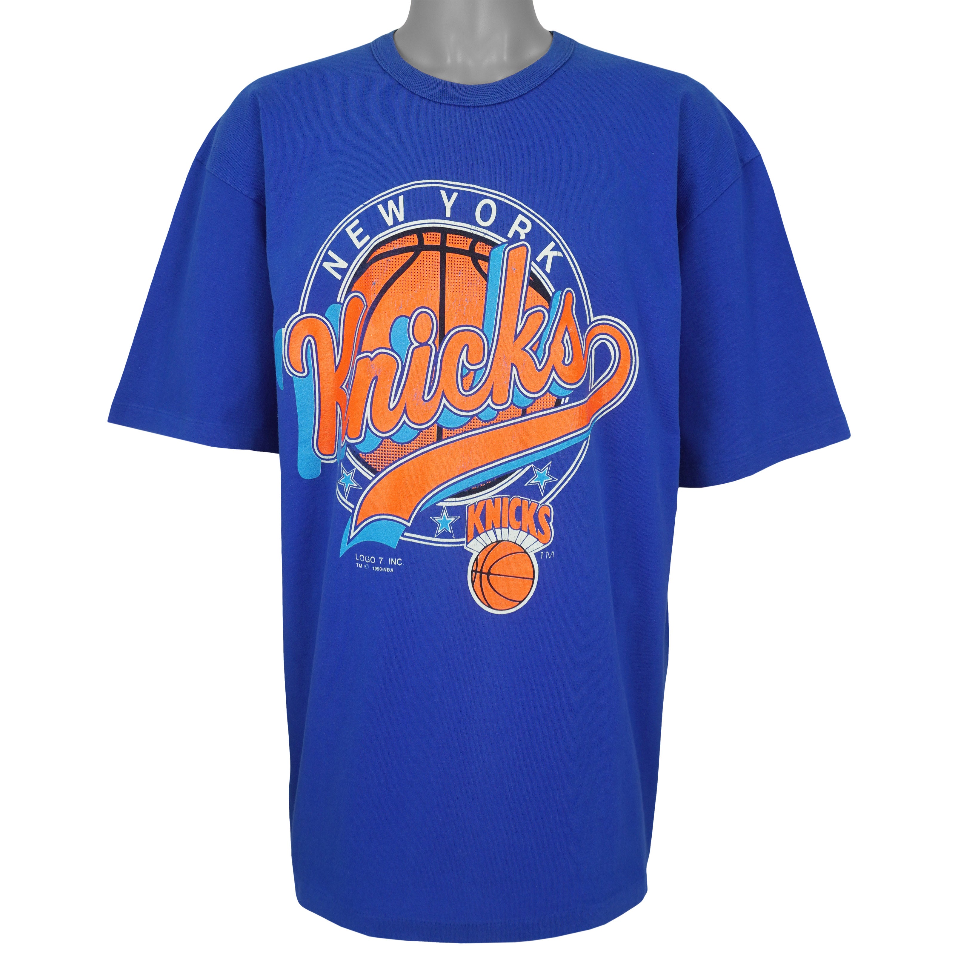 NBA (Logo 7) - New York Knicks Basketball T-Shirt 1990s XL Vintage retro basketball