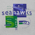 Large Seattle Seahawks lettering and front logo graphic