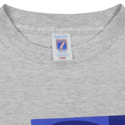 Logo 7 Large label inside the gray shirt collar
