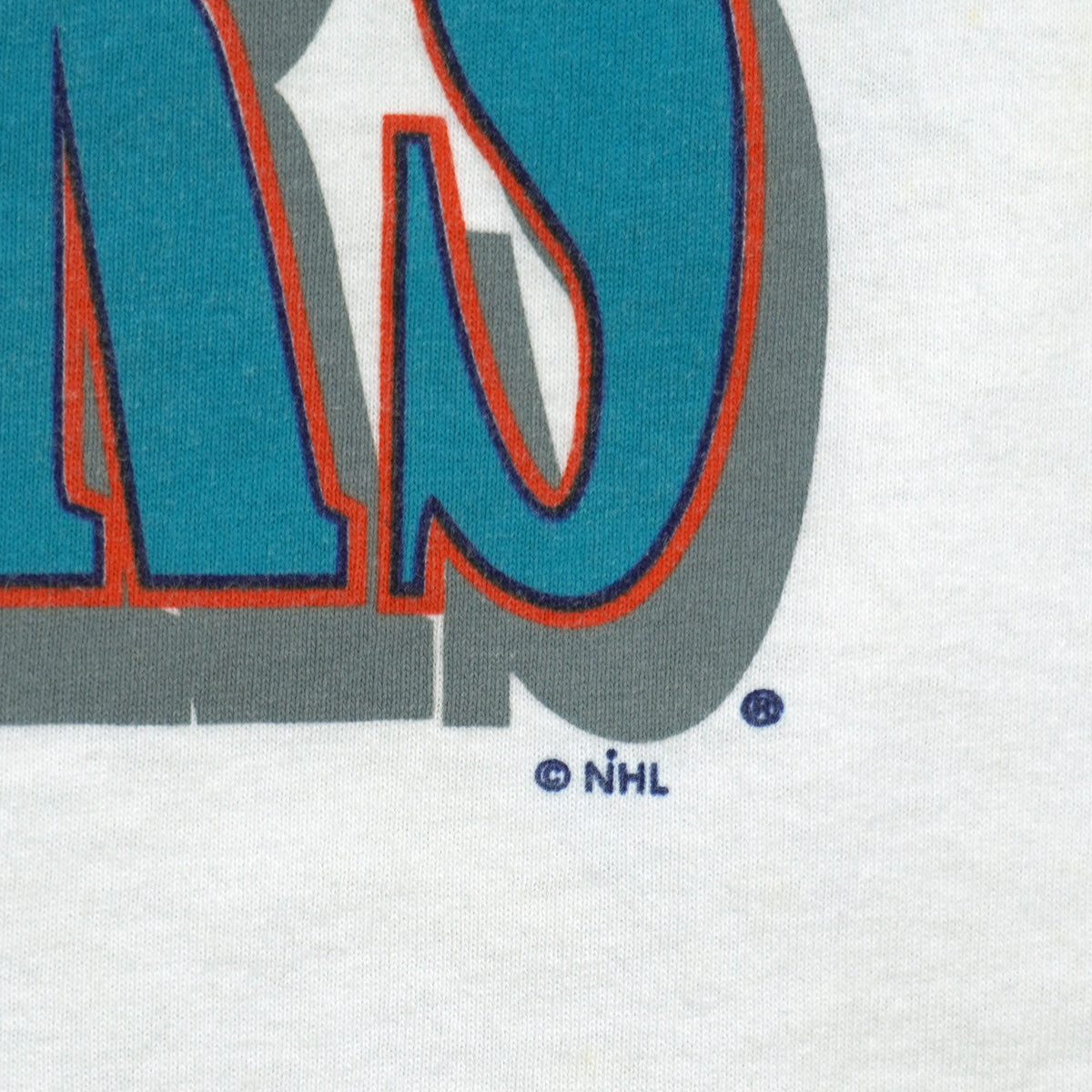 Vintage NHL (True-Fan) - New York Islanders Colorblock T-Shirt 1990s X-Large in white and navy and orange