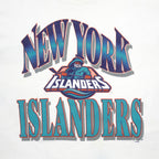 Vintage NHL (True-Fan) - New York Islanders Colorblock T-Shirt 1990s X-Large in white and navy and orange