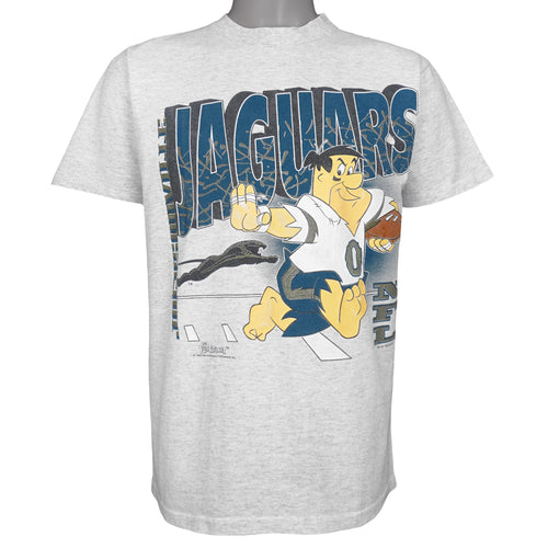 NFL (Delta) - Jacksonville Jaguars x Fred Flintstone T-Shirt 1993 Large Vintage Retro Football