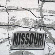 Vintage (Fruit Of The Loom) - Missouri Map All Over Print T-Shirt 1990s X-Large Vintage Retro