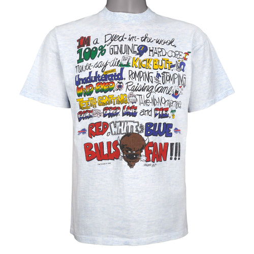 NFL (Calcru) - Buffalo Bills Fan T-Shirt 1991 Medium Vintage Retro Football