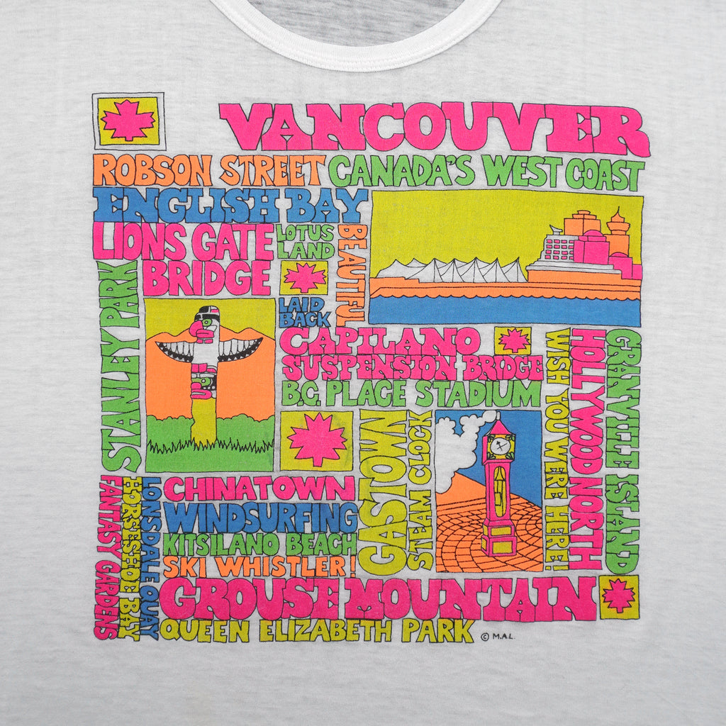 Vintage - Vancouver Canada Landmarks T-Shirt 1990s Medium Vintage Retro