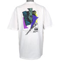 Vintage Asics - Abstract Pattern T-Shirt 1990s X-Large in white