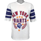 Vintage NFL (Logo 7) - New York Giants Spell-Out Fan Jersey 1990s Medium in white and blue