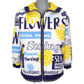 Ellesse - Sunflower Print Reversible Hooded Fleece Jacket 1990s Small Vintage Retro