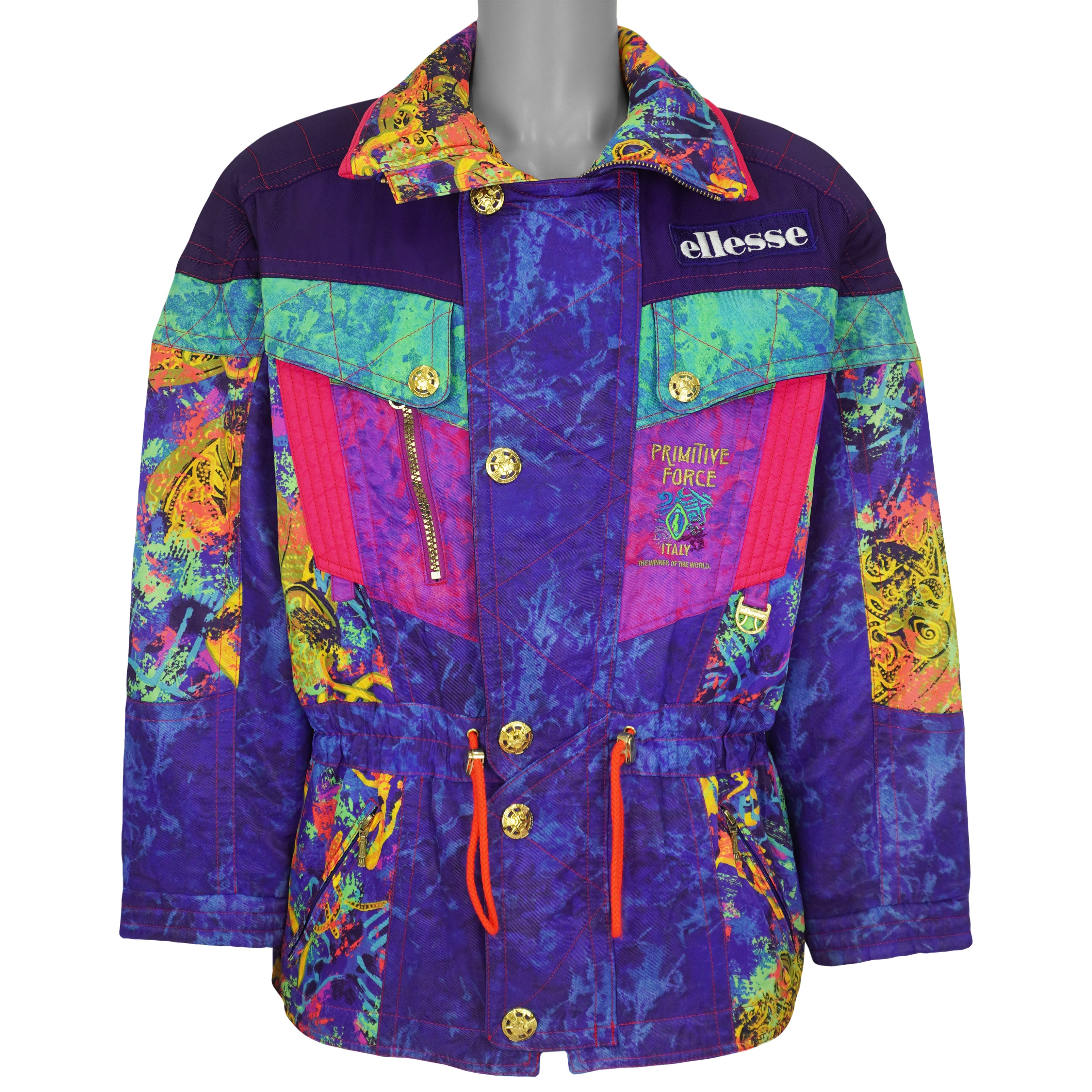 Ellesse - Primitive Force Italy Neon Ski Jacket 1990s Medium Vintage Retro