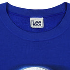 Lee Sport label at the blue crew-neck collar