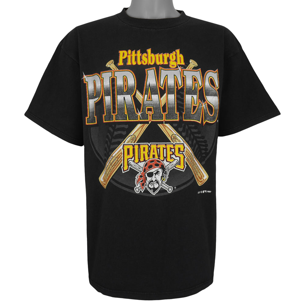 Vintage MLB (Logo 7) - Pittsburgh Pirates Baseball T-Shirt 1997 X-Large in black
