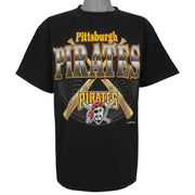 Vintage MLB (Logo 7) - Pittsburgh Pirates Baseball T-Shirt 1997 X-Large in black