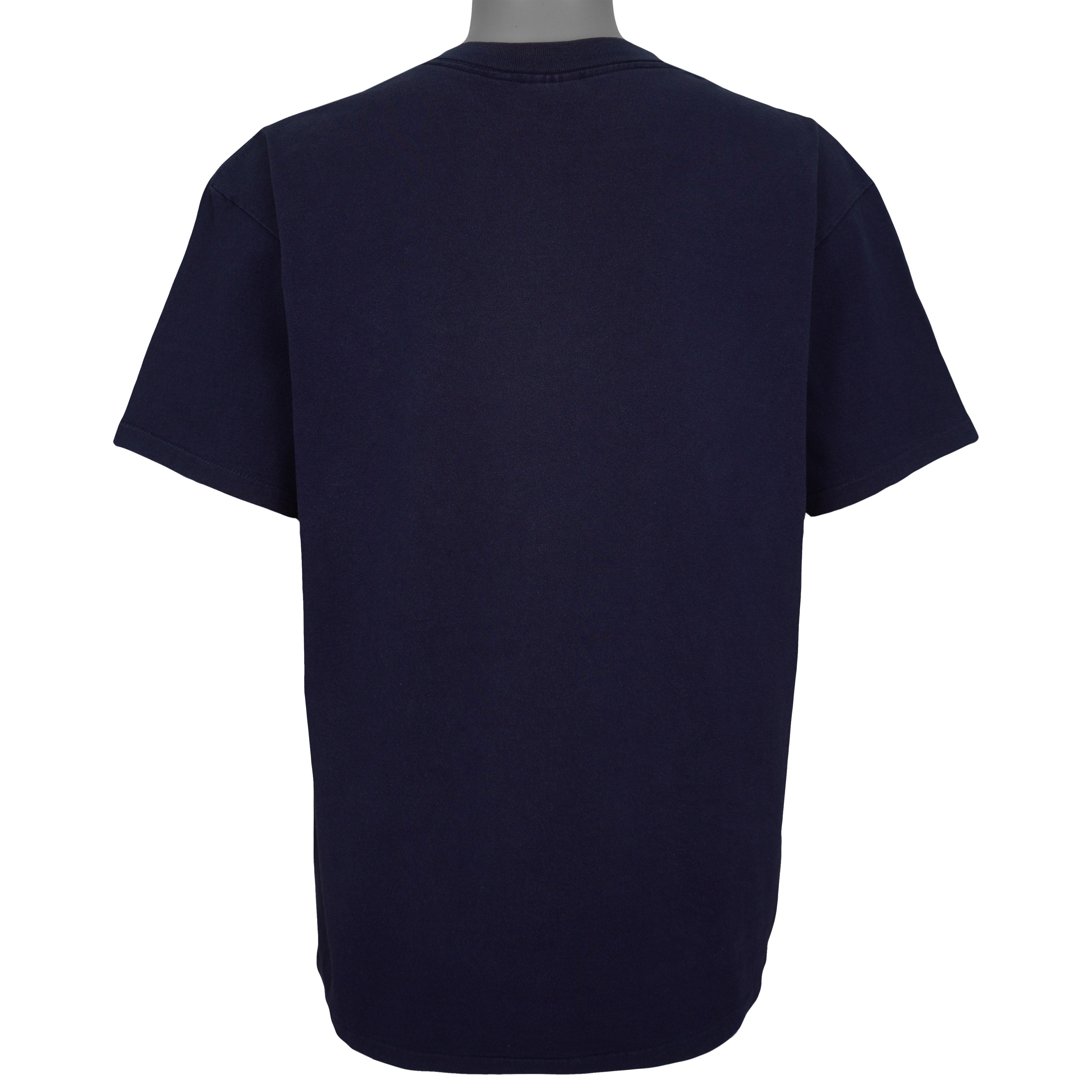 Navy 1990s Nutmeg Minnesota Twins state-map graphic T-shirt