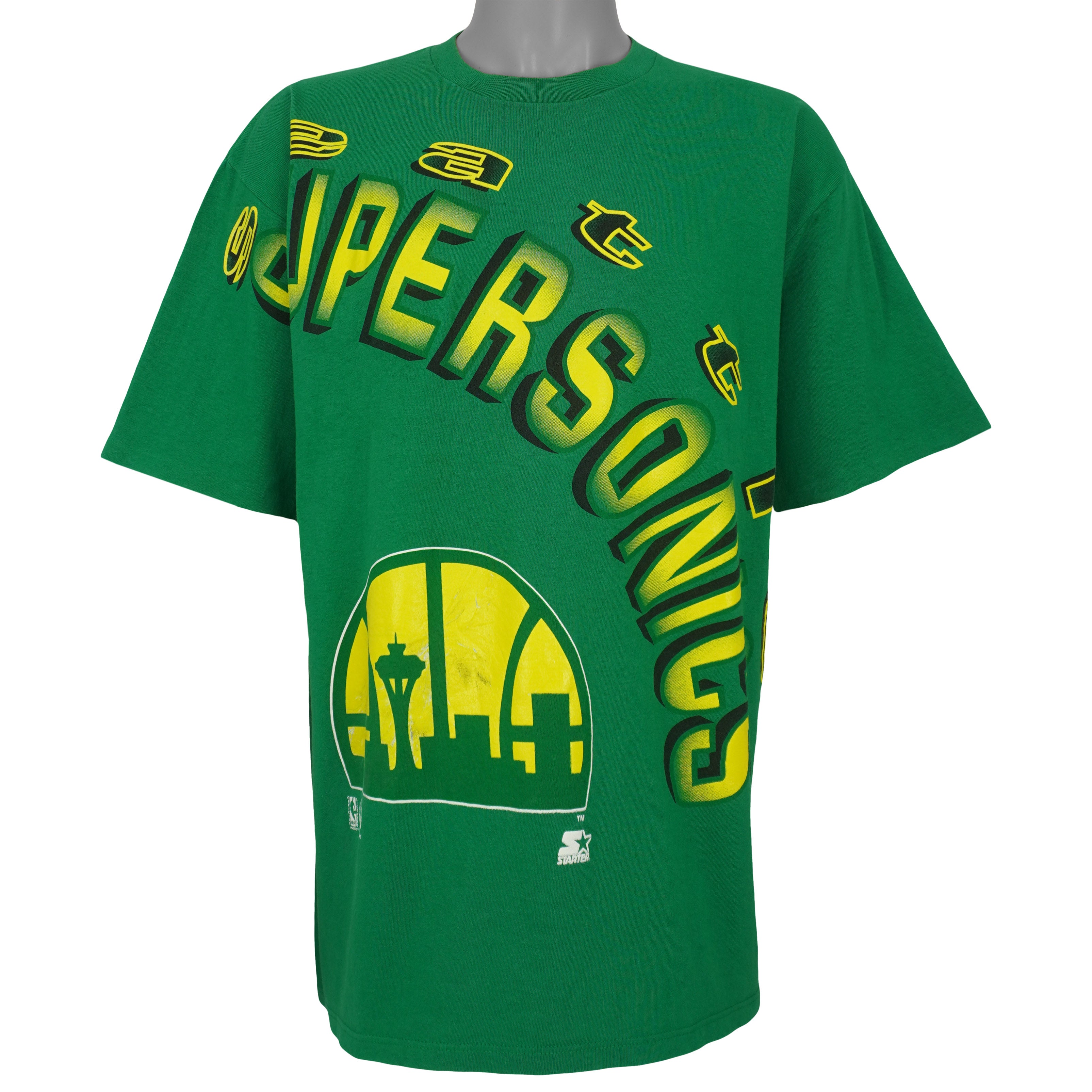 Vintage Starter (NBA) - Seattle SuperSonics Single Stitch T-Shirt 1990s Large in green