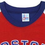 Garan Large label at the blue collar of the Red Sox shirt