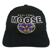 IHL - Manitoba Moose Big Logo Snapback Hat 1990s OSFA Vintage Retro Hockey