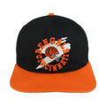 Black Bengals hat with orange brim and embroidered helmet graphic