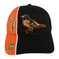 Black and orange Orioles hat with embroidered bird and team lettering