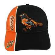 Black and orange Orioles hat with embroidered bird and team lettering