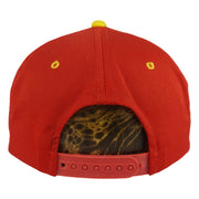 Rear red panels and snap closure on the Chiefs hat