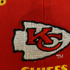 Close view of the Chiefs arrowhead embroidery and stitching