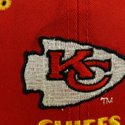 Close view of the Chiefs arrowhead embroidery and stitching