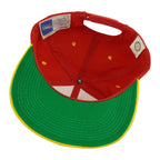 Interior red crown and green underside of the Chiefs brim