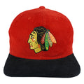 NHL (The Classic) - Chicago Blackhawks Corduroy Snapback Hat 1990s OSFA Vintage Retro Hockey