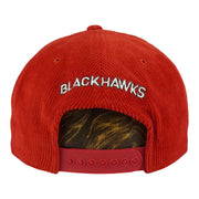 NHL (The Classic) - Chicago Blackhawks Corduroy Snapback Hat 1990s OSFA Vintage Retro Hockey