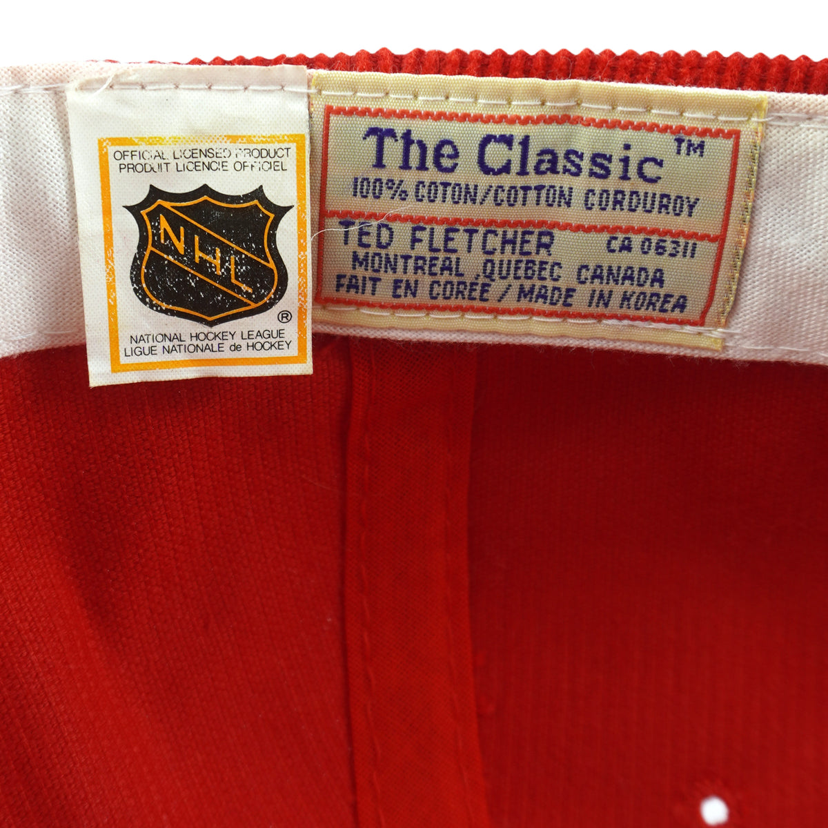 NHL (The Classic) - Chicago Blackhawks Corduroy Snapback Hat 1990s OSFA Vintage Retro Hockey