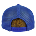 Blue mesh back and snap closure on the Mets hat