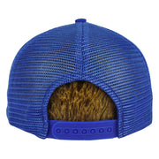 Blue mesh back and snap closure on the Mets hat