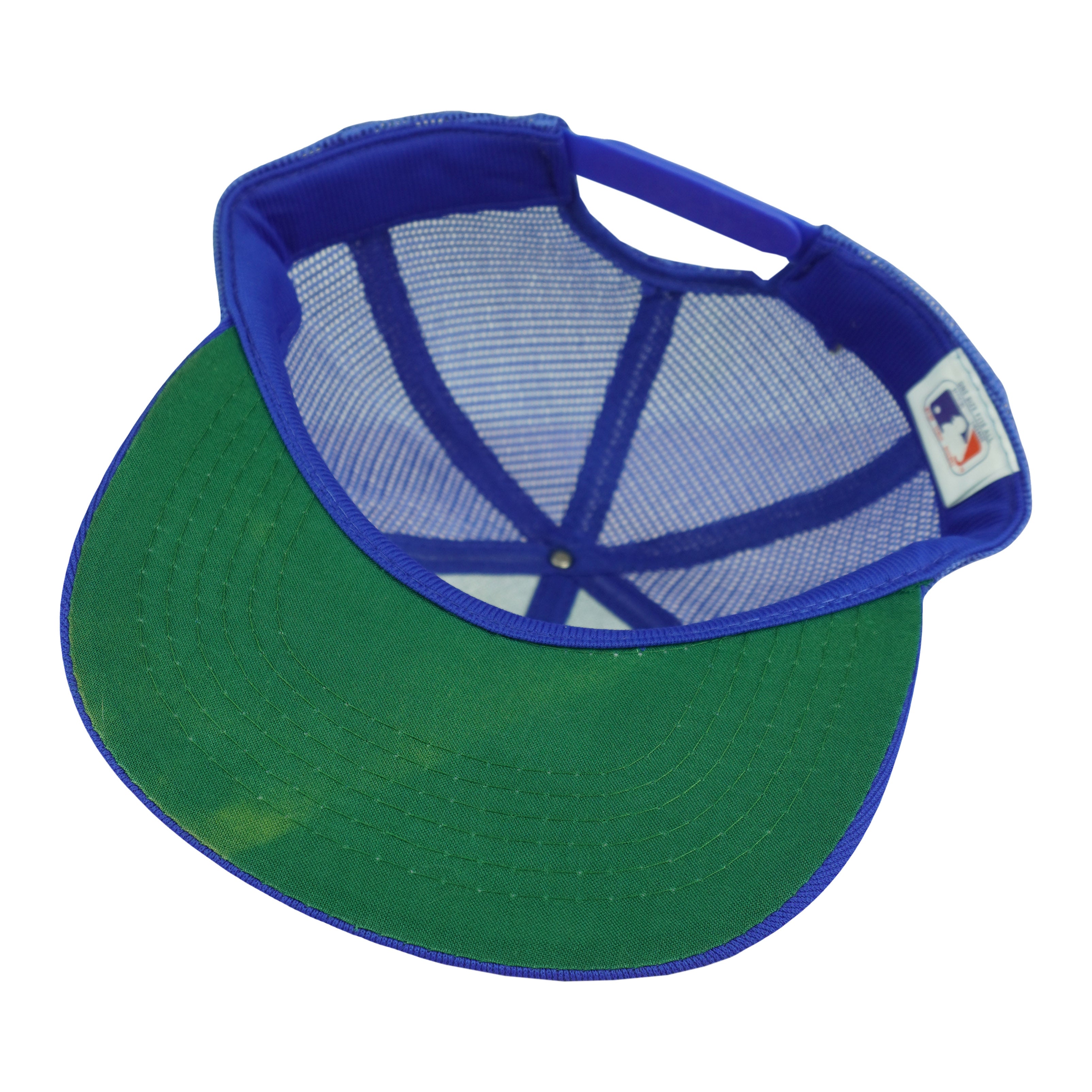 Interior of the Mets hat with green brim underside