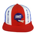 Red white and blue New York Giants hat with embroidered helmet