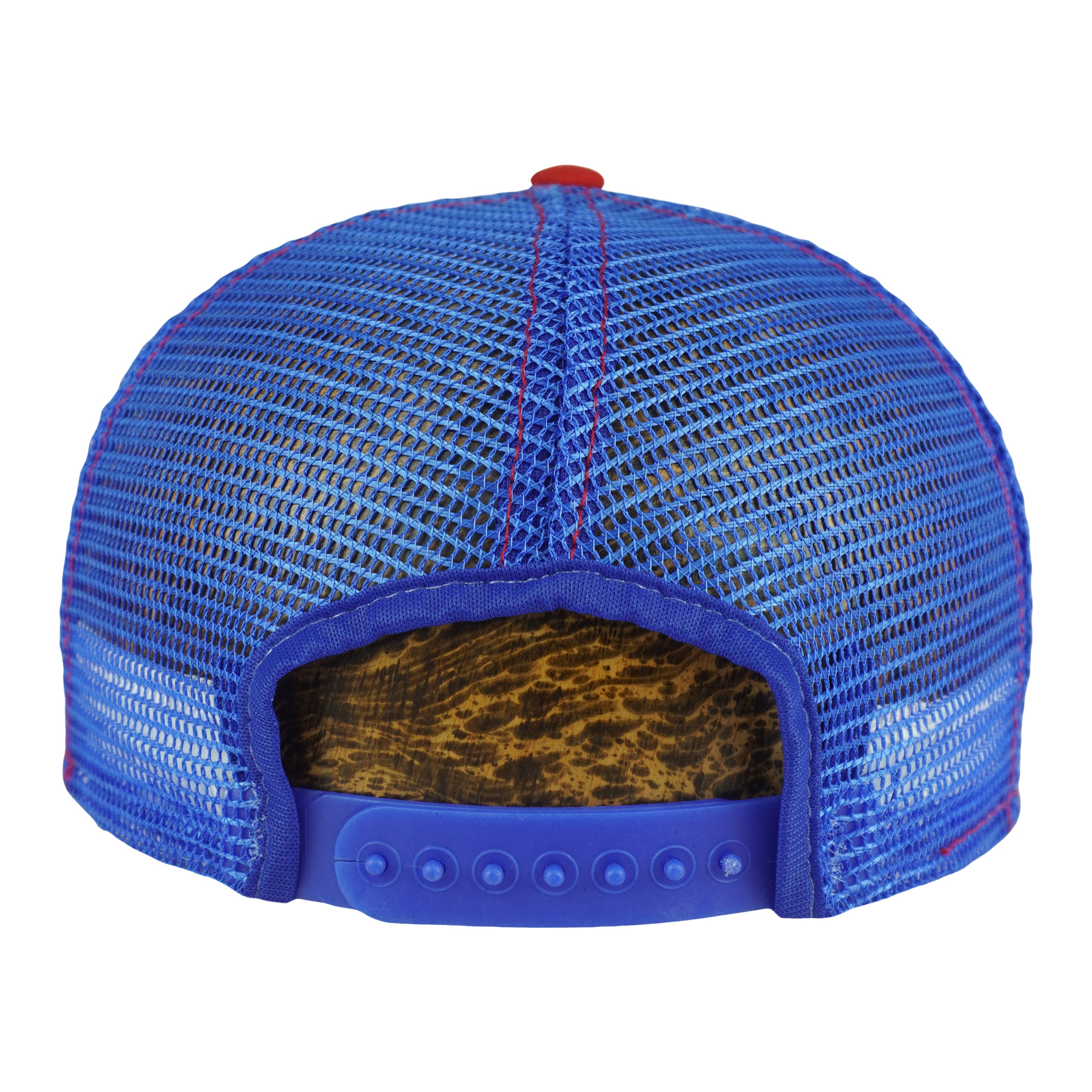 Blue mesh back and snap closure on the Giants hat