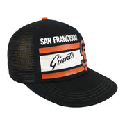 Angled view of the Giants print and black mesh panels