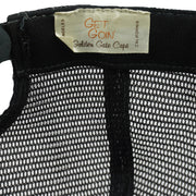 Get Goin Golden Gate Caps label inside the black trucker hat