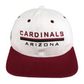 White Arizona Cardinals hat with red brim and embroidered front lettering