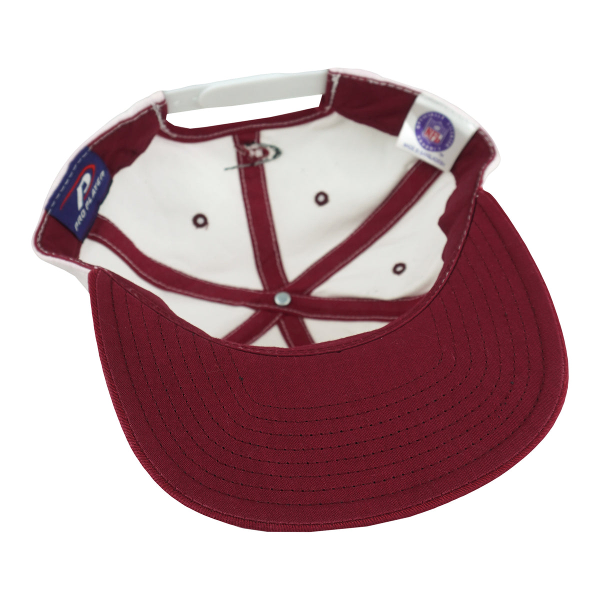Interior red seam tape and underside of the Cardinals hat