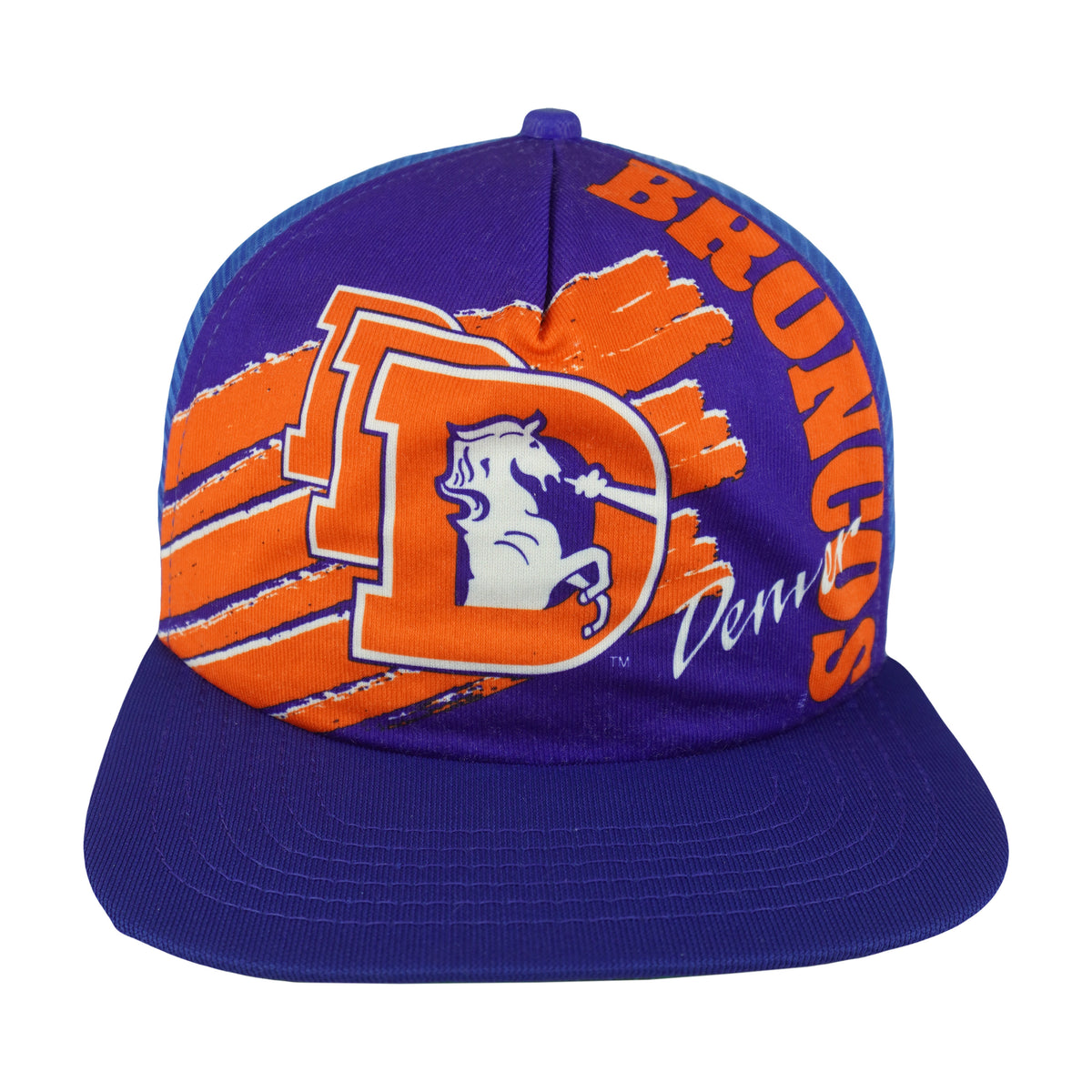 NFL (New Era) - Denver Broncos Embroidered Trucker Hat 1990s OSFA Vintage Retro Football