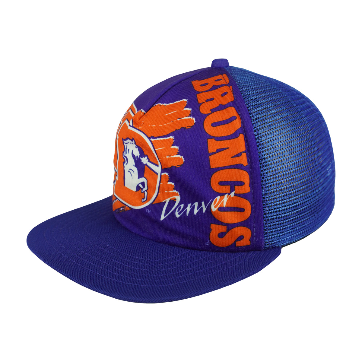 NFL (New Era) - Denver Broncos Embroidered Trucker Hat 1990s OSFA Vintage Retro Football