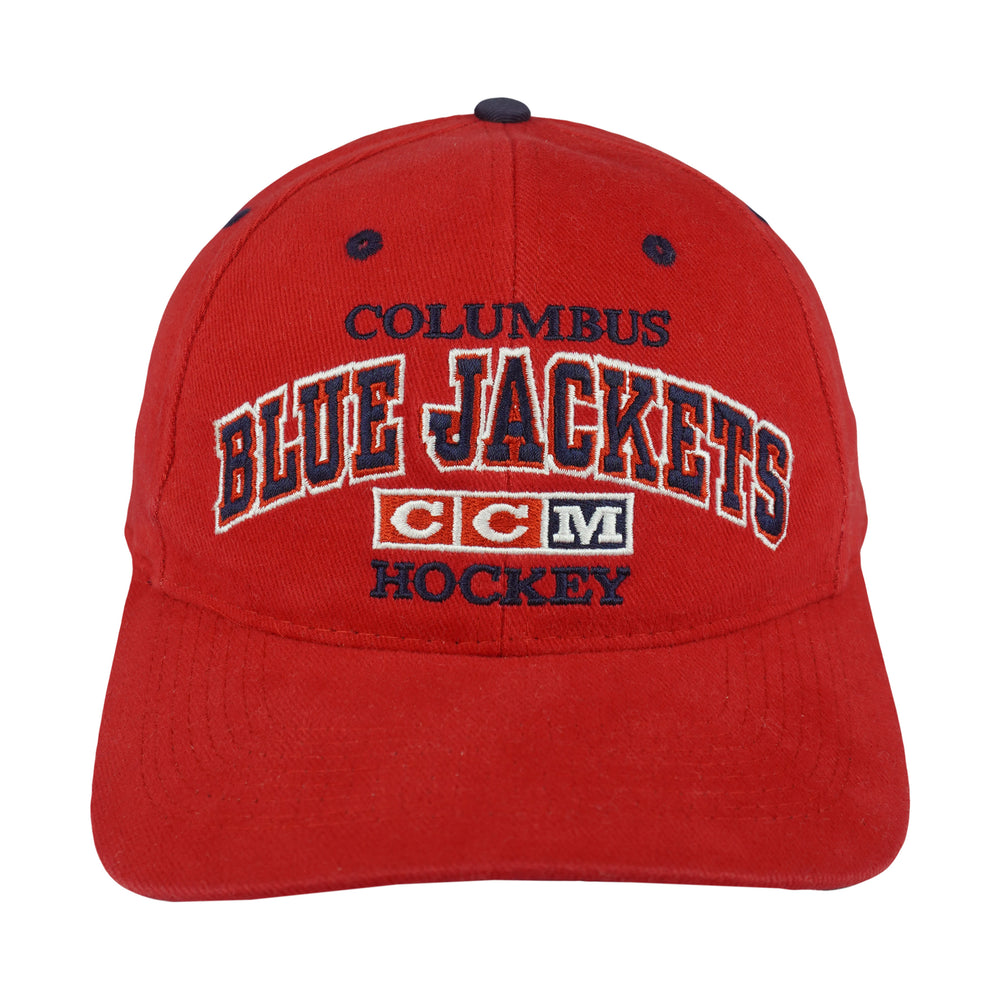 NHL (CCM) - Columbus Blue Jackets Strapback Hat 1990s OSFA Vintage Retro Hockey