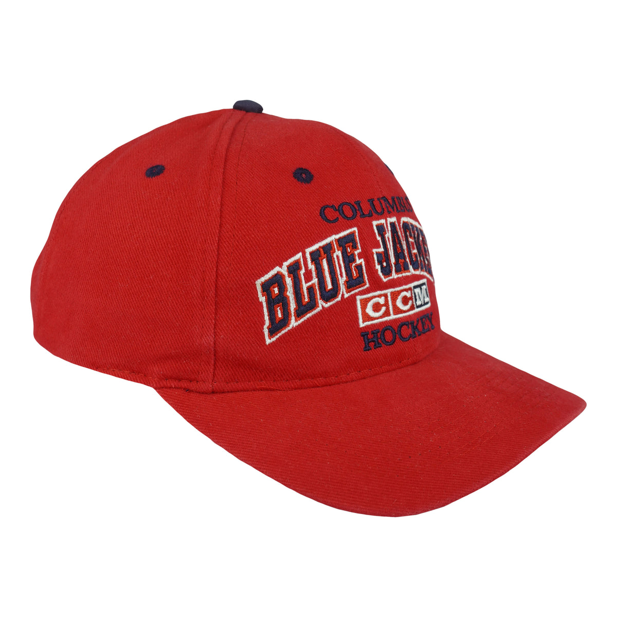 NHL (CCM) - Columbus Blue Jackets Strapback Hat 1990s OSFA Vintage Retro Hockey