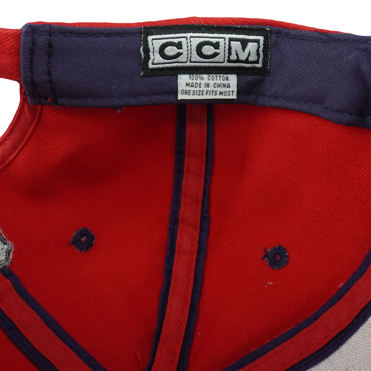 NHL (CCM) - Columbus Blue Jackets Strapback Hat 1990s OSFA Vintage Retro Hockey
