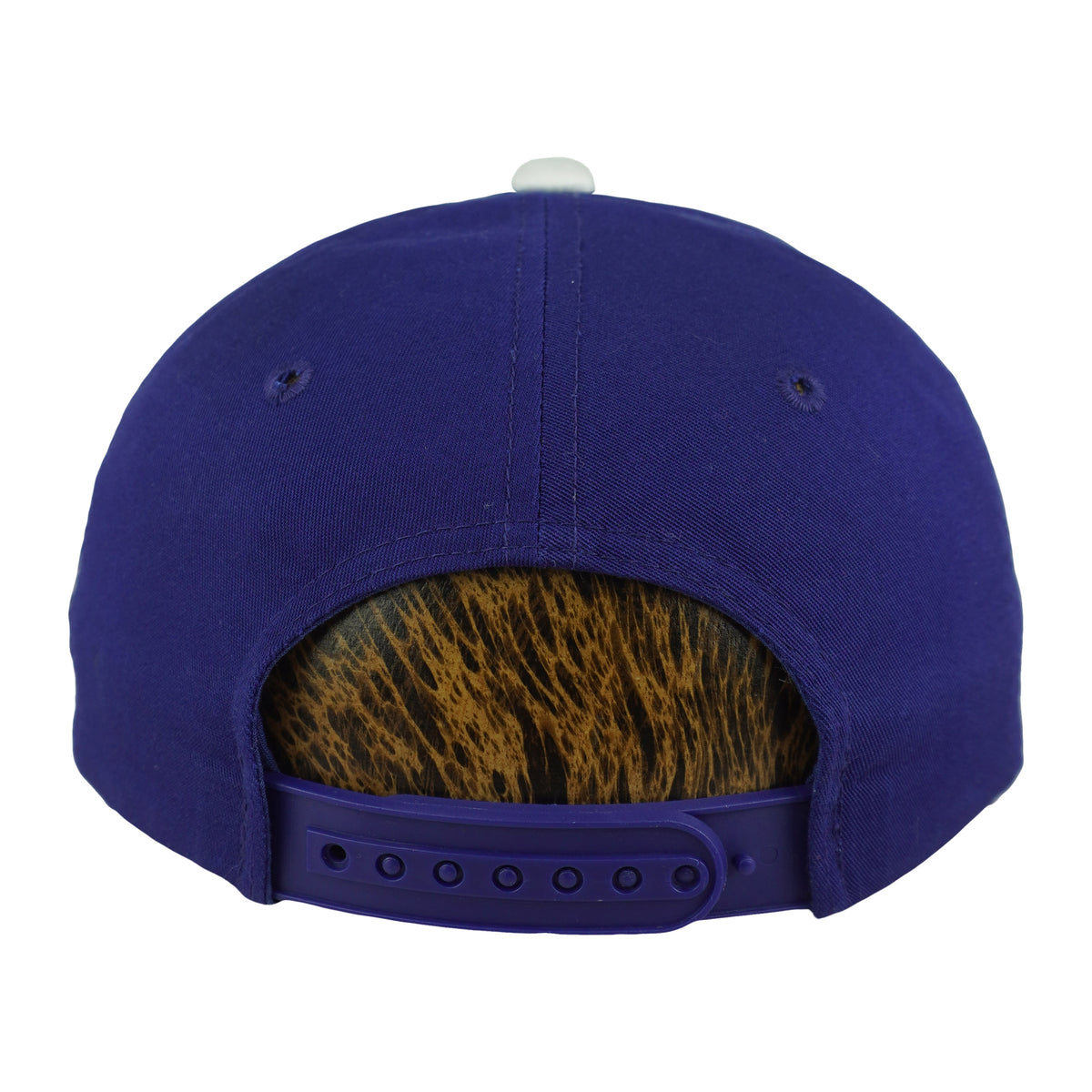 Rear of the purple Brewers cap with matching purple snap closure