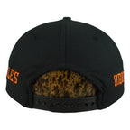 Rear of the black Orioles cap with side lettering and a black plastic snap closure