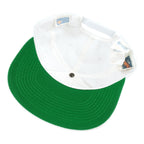 Interior view of the Tampa Bay Buccaneers hat showing green underbrim and white crown seams