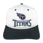 Tennessee Titans cap front with a white crown, navy brim and embroidered team logo